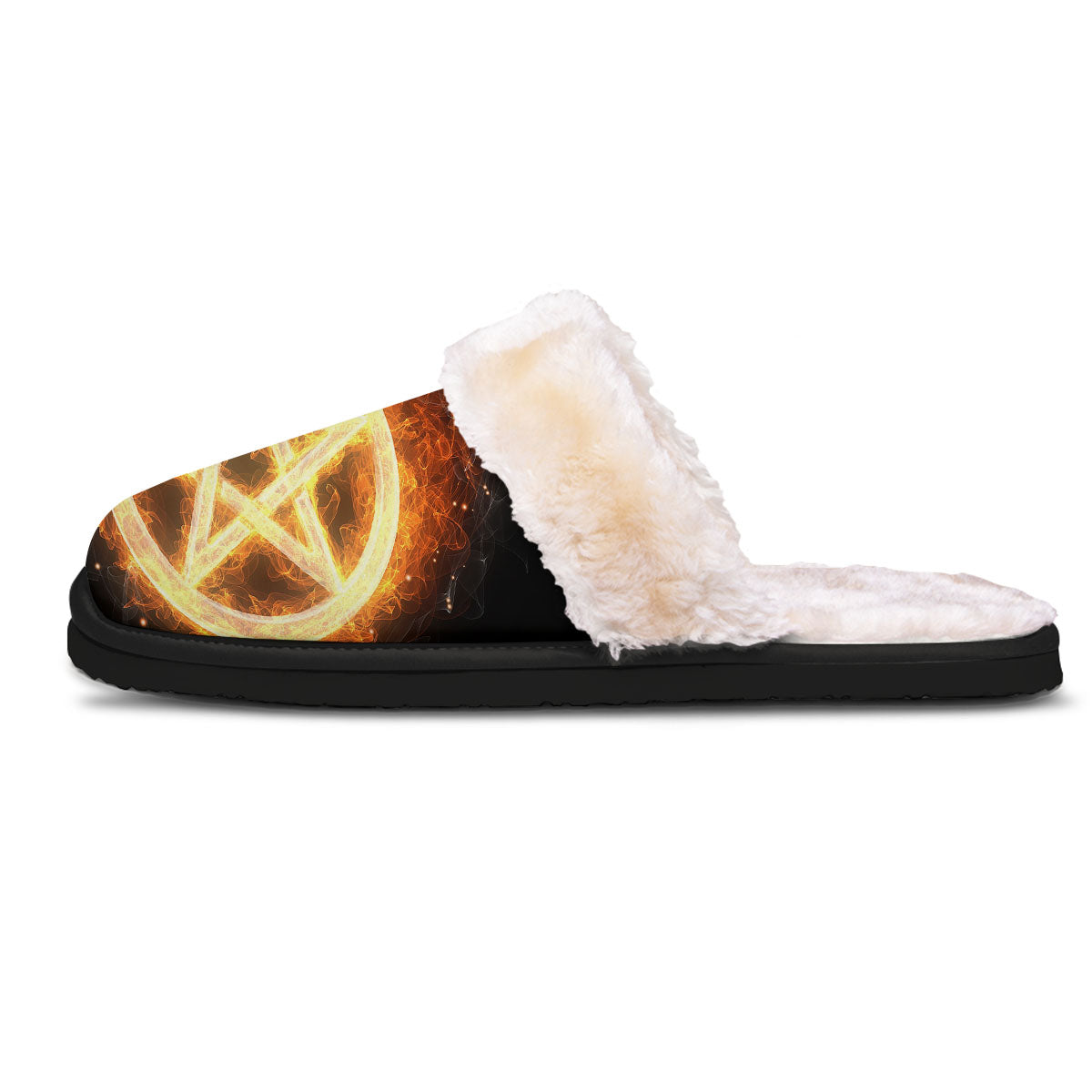 Pentagram Flame Print Slippers-grizzshop
