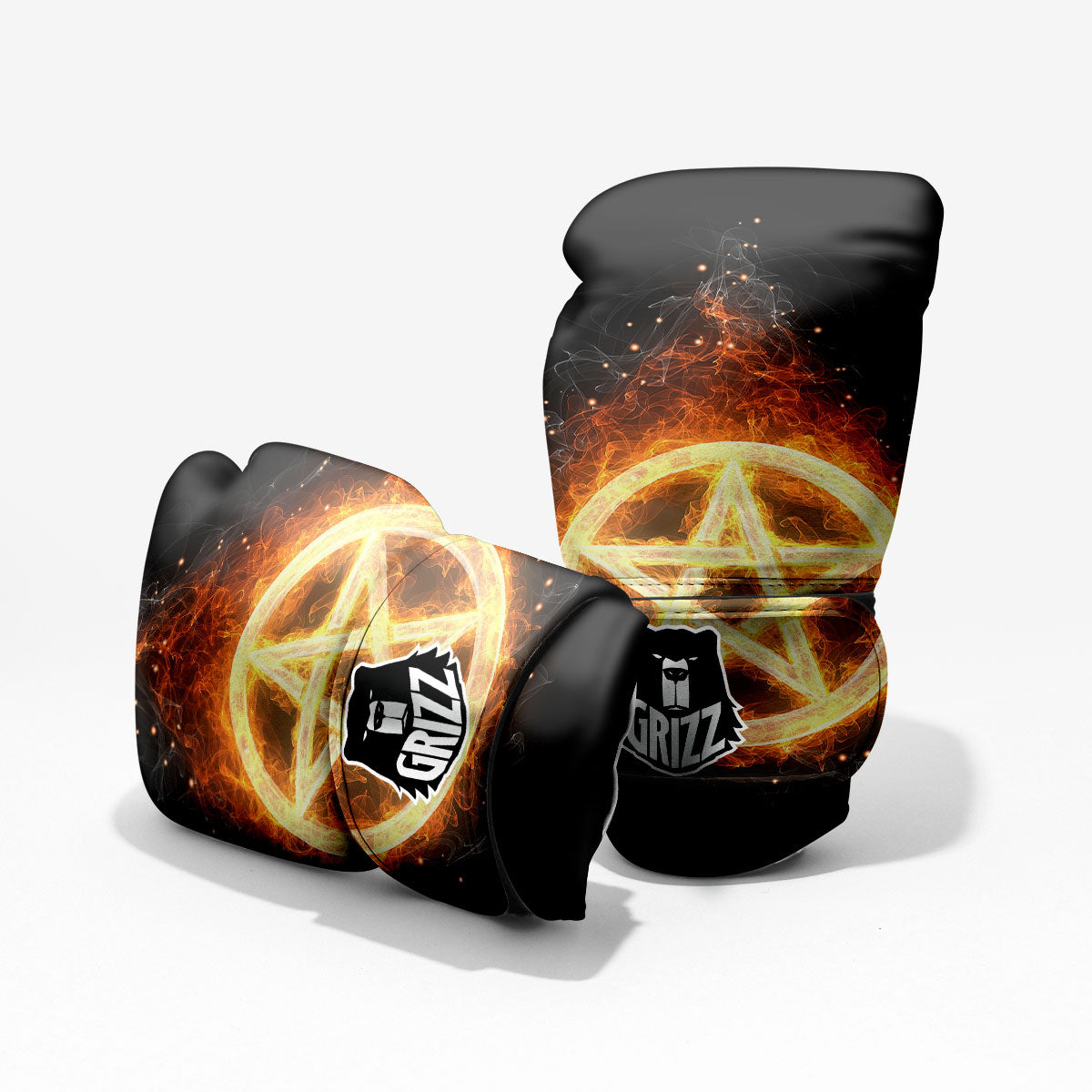 Pentagram Flame Print Pro Boxing Glove