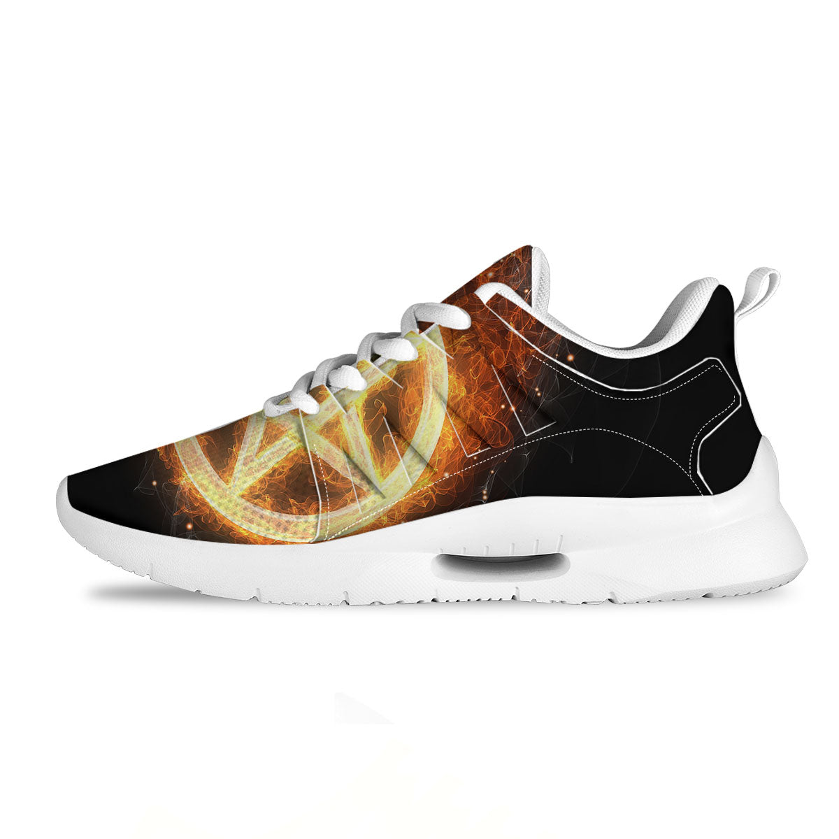 Pentagram Flame Print Tennis Shoes-grizzshop