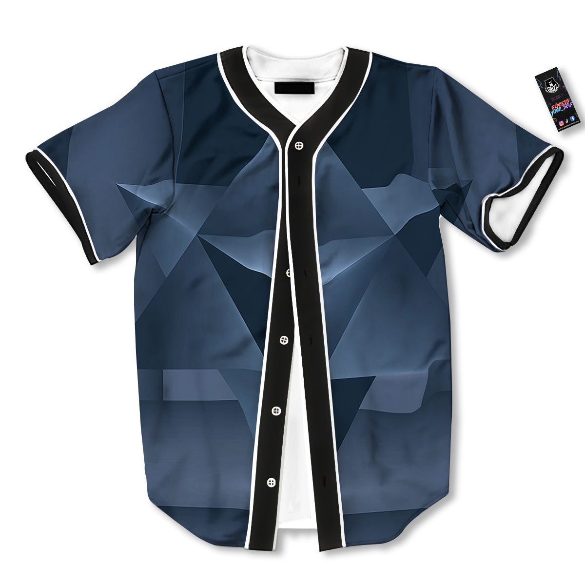 Pentagram Geometric Inverted Print Baseball Jersey-grizzshop