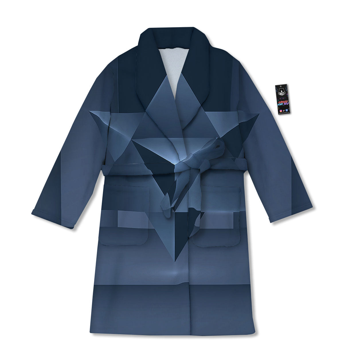 Pentagram Geometric Inverted Print Bathrobe-grizzshop