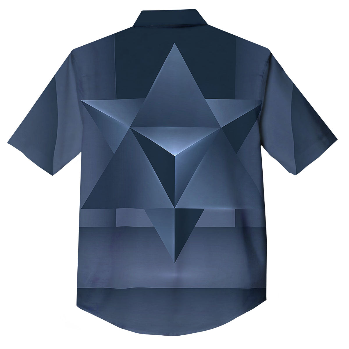 Pentagram Geometric Inverted Print Button Up Shirt-grizzshop