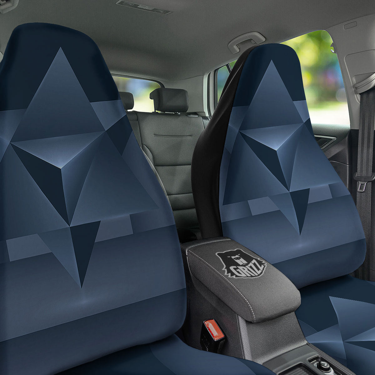 Pentagram Geometric Inverted Print Car Seat Covers-grizzshop