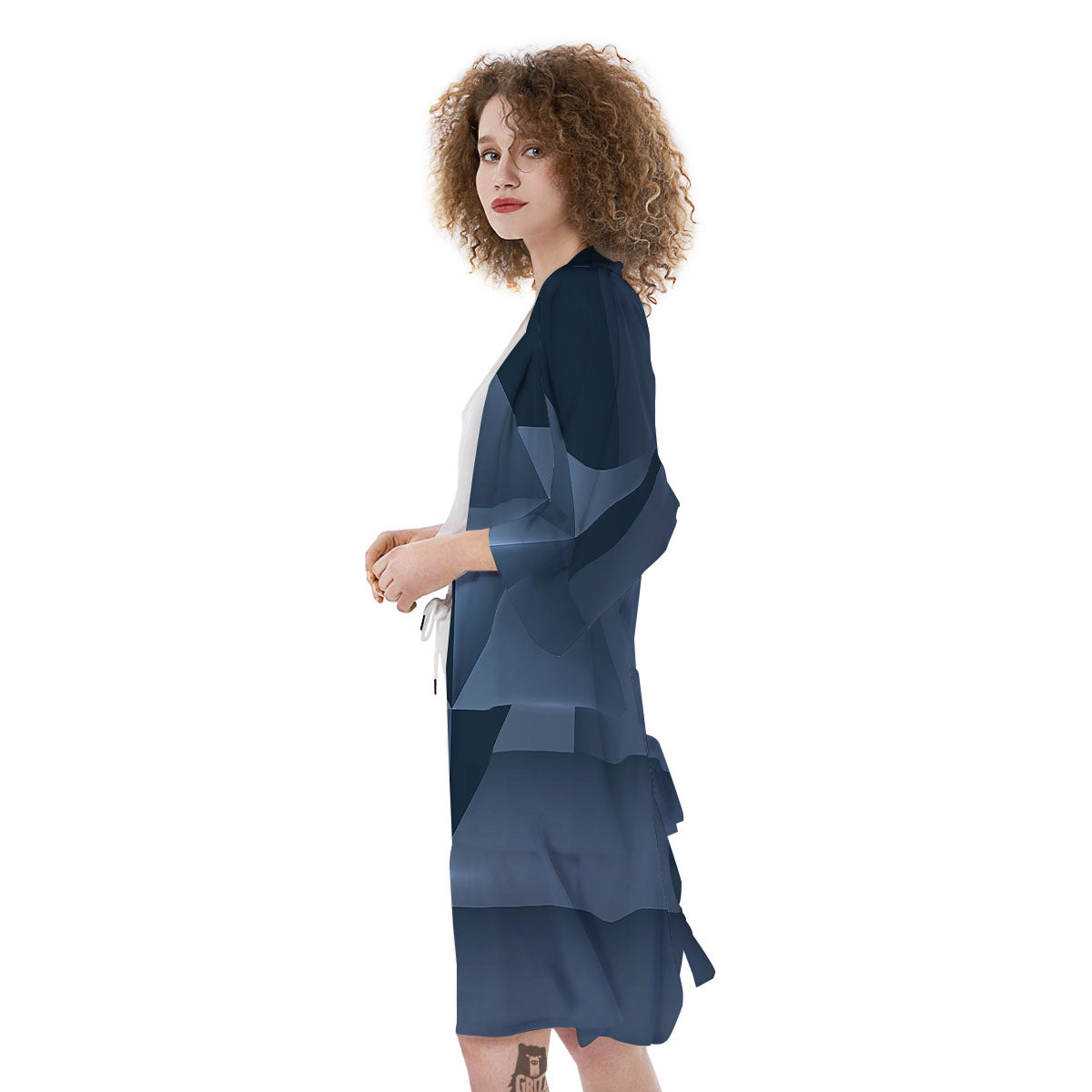 Pentagram Geometric Inverted Print Kimono-grizzshop
