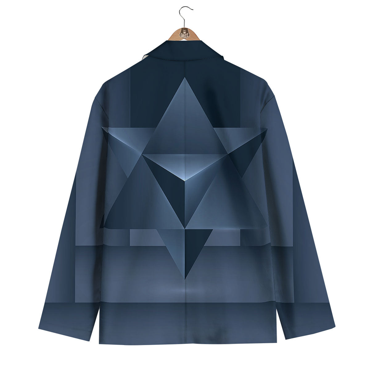 Pentagram Geometric Inverted Print Men's Blazer-grizzshop