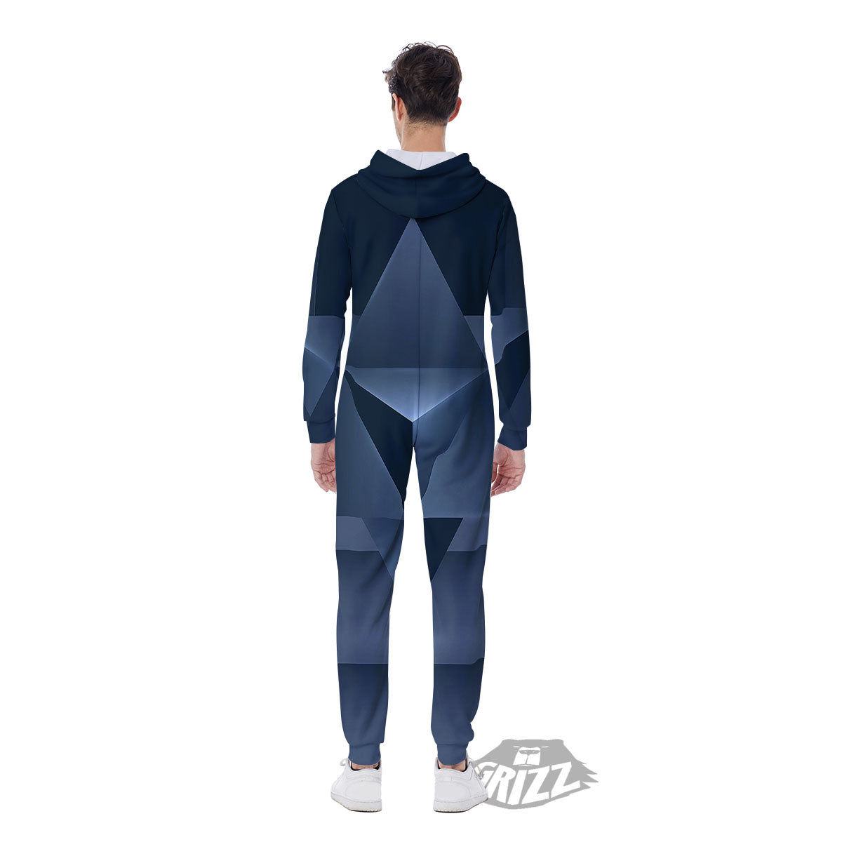 Pentagram Geometric Inverted Print Men's Jumpsuit-grizzshop