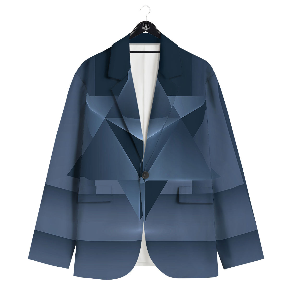 Pentagram Geometric Inverted Print Men's Sport Coat-grizzshop