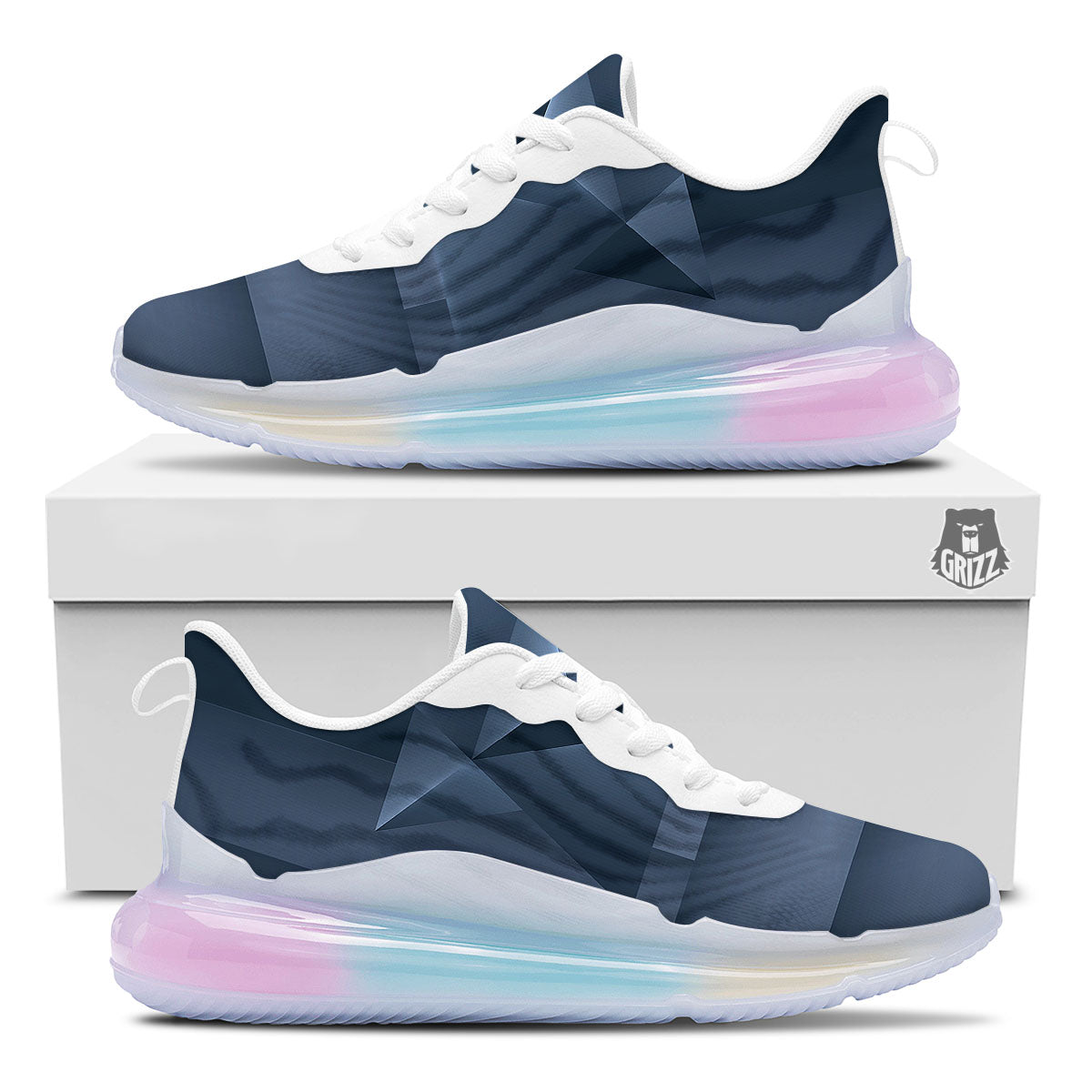 Pentagram Geometric Inverted Print Running Sneakers-grizzshop