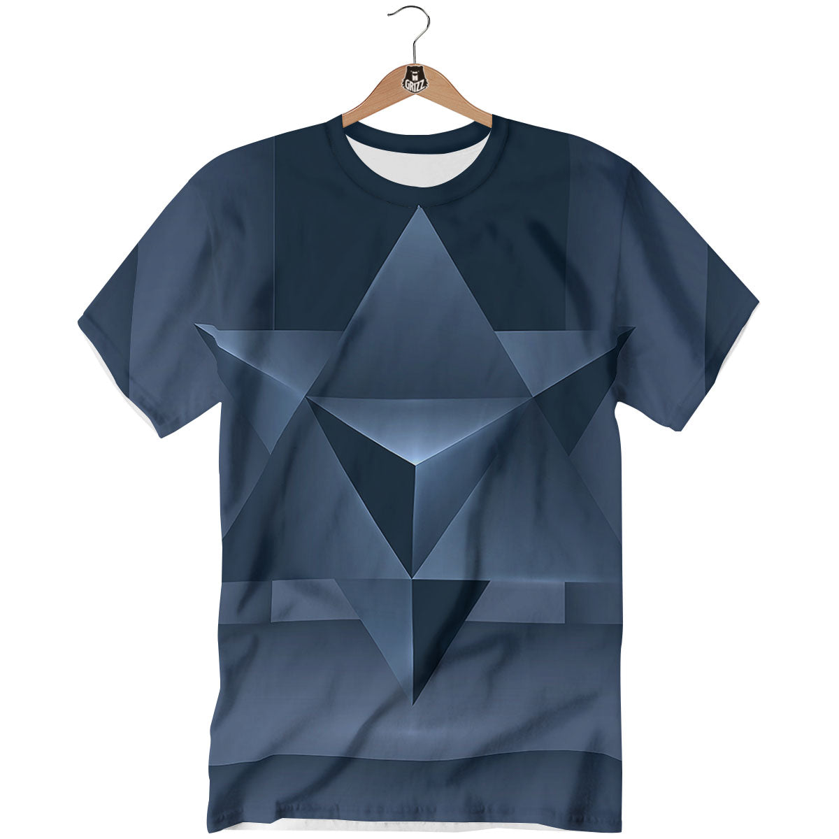 Pentagram Geometric Inverted Print T-Shirt-grizzshop