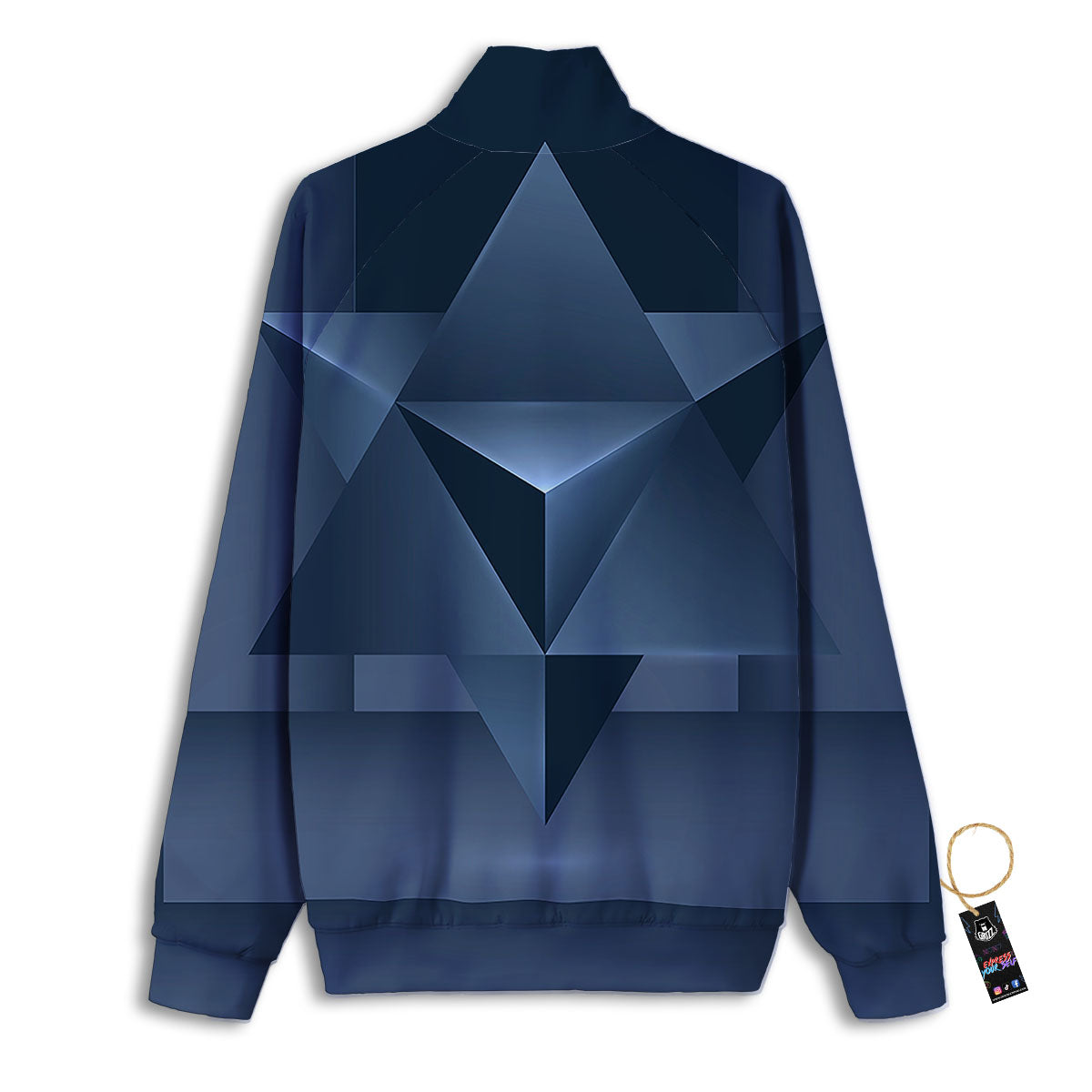 Pentagram Geometric Inverted Print Track Jacket-grizzshop