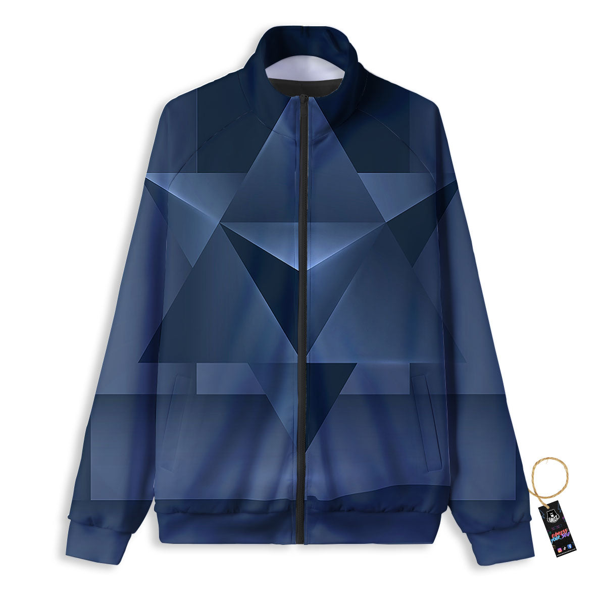 Pentagram Geometric Inverted Print Track Jacket-grizzshop