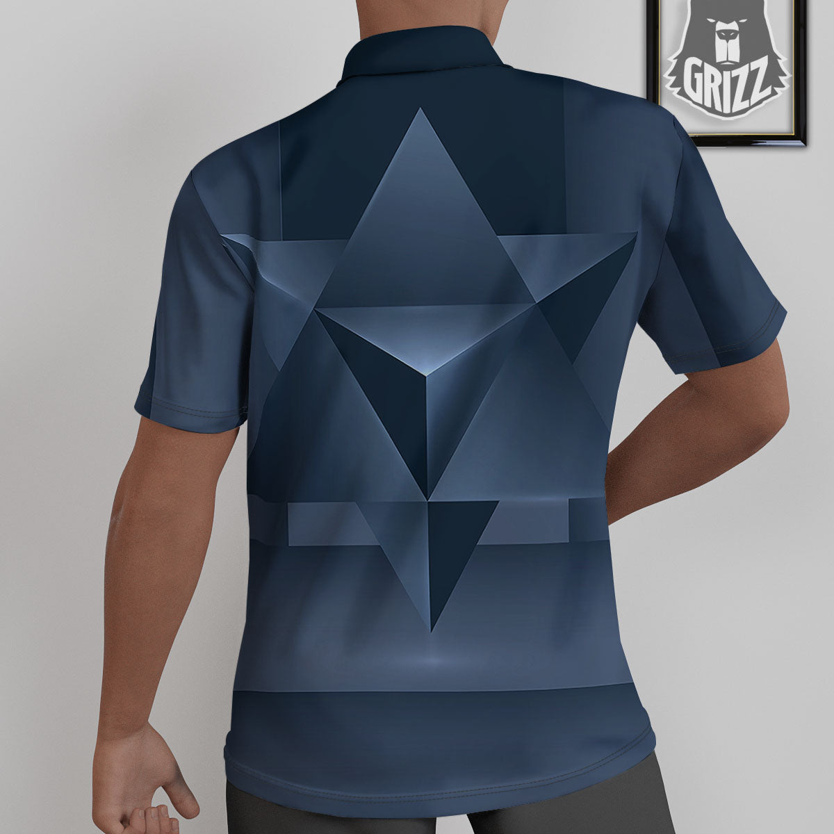 Pentagram Geometric Inverted Print Untucked Shirts-grizzshop