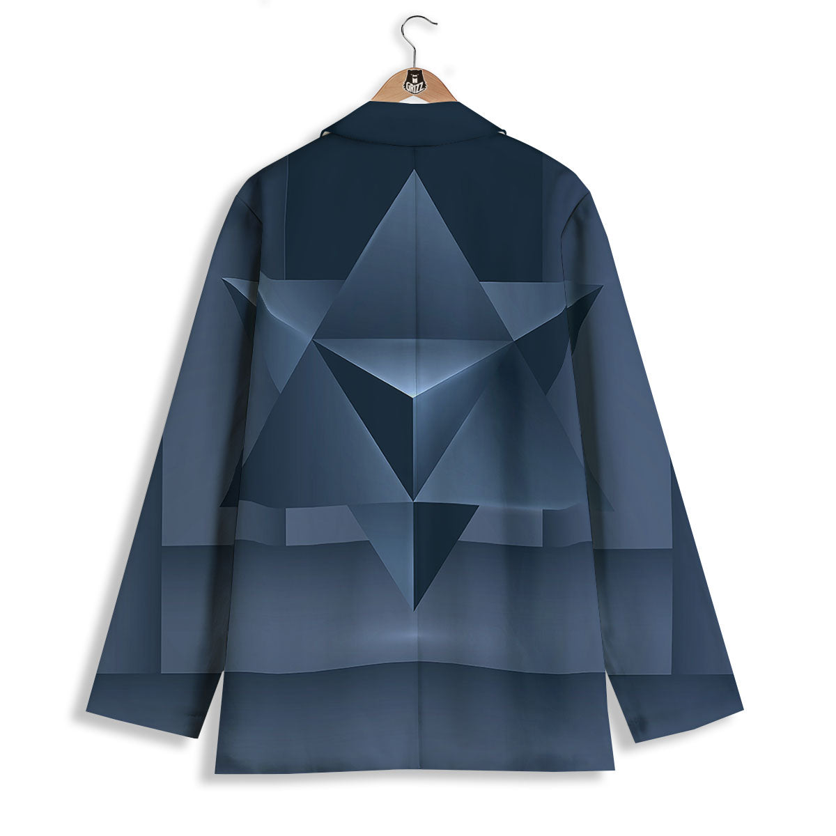 Pentagram Geometric Inverted Print Women's Blazer-grizzshop