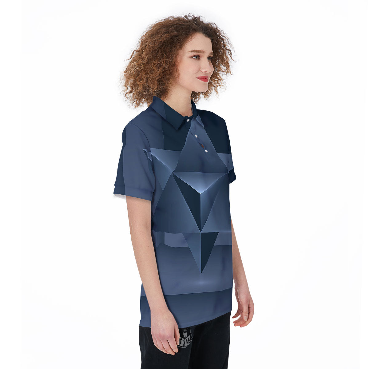 Pentagram Geometric Inverted Print Women's Golf Shirts-grizzshop