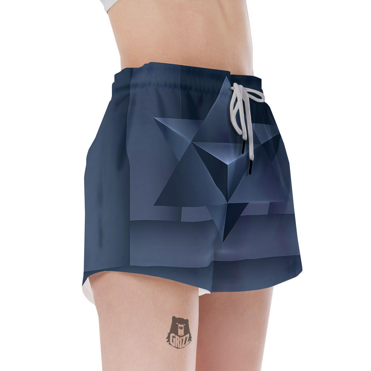 Pentagram Geometric Inverted Print Women's Shorts-grizzshop