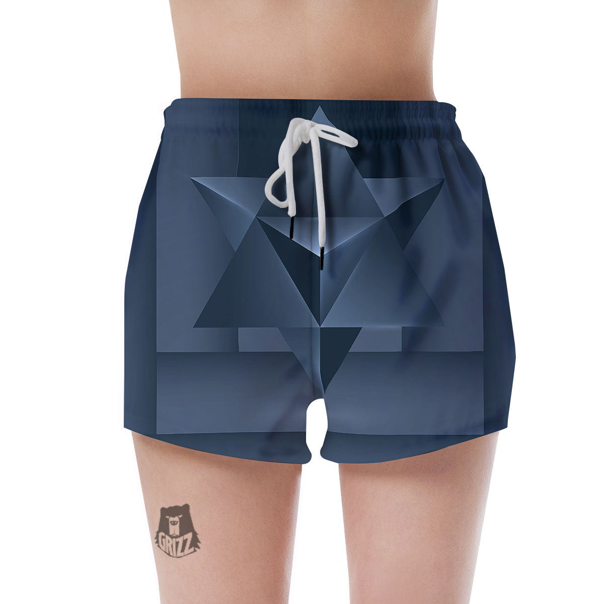 Pentagram Geometric Inverted Print Women's Shorts-grizzshop