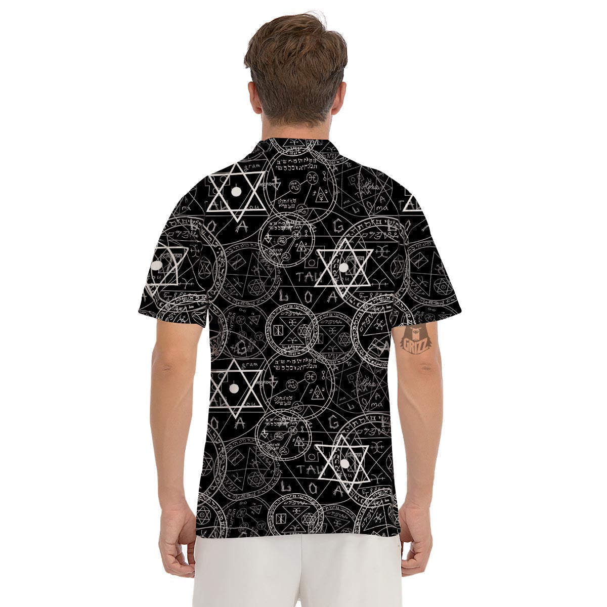 Pentagram Gothic Witch Men's Golf Shirts-grizzshop