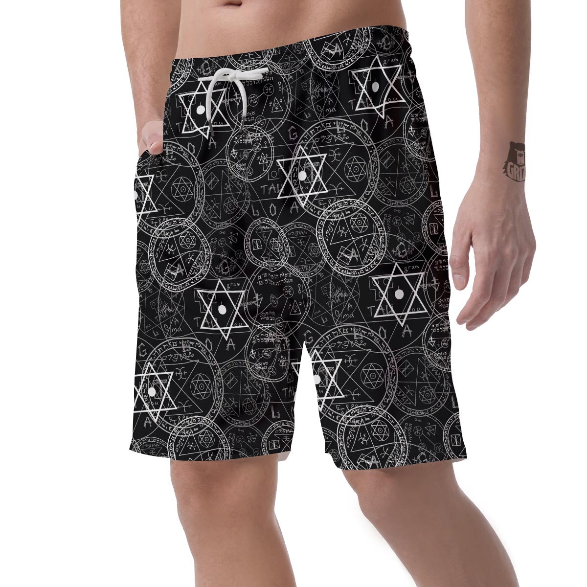 Pentagram Gothic Witch Men's Shorts-grizzshop