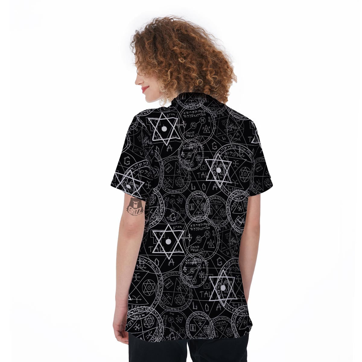 Pentagram Gothic Witch Women's Golf Shirts-grizzshop