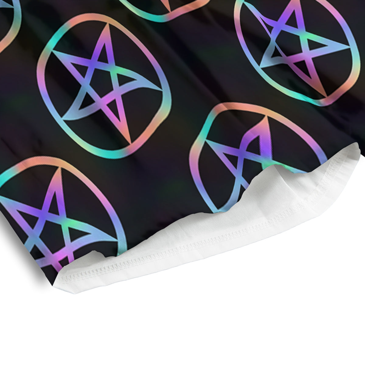 Pentagram Holographic Print Pattern Men's Athletic Shorts