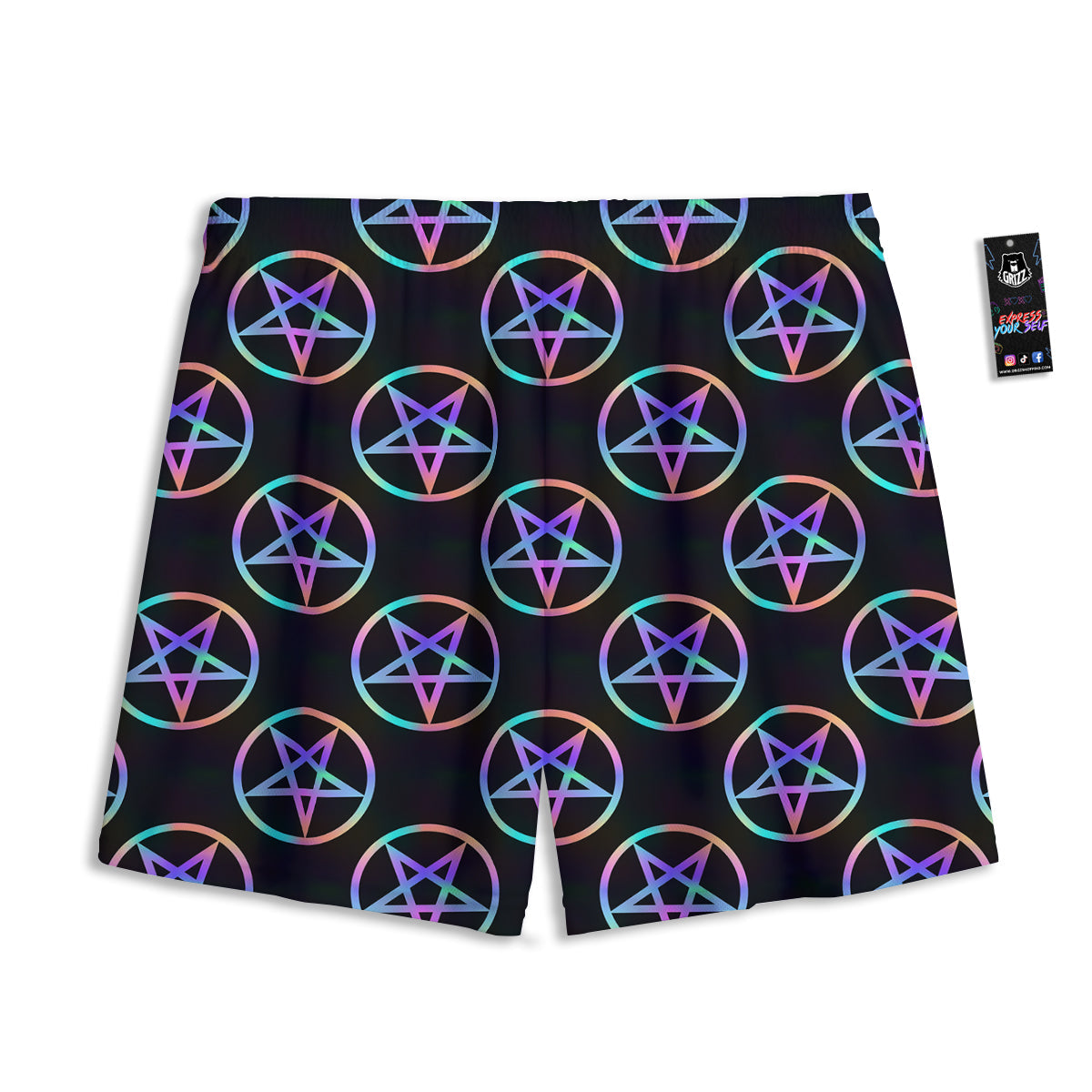 Pineapple Geometric Print Pattern Mesh Shorts