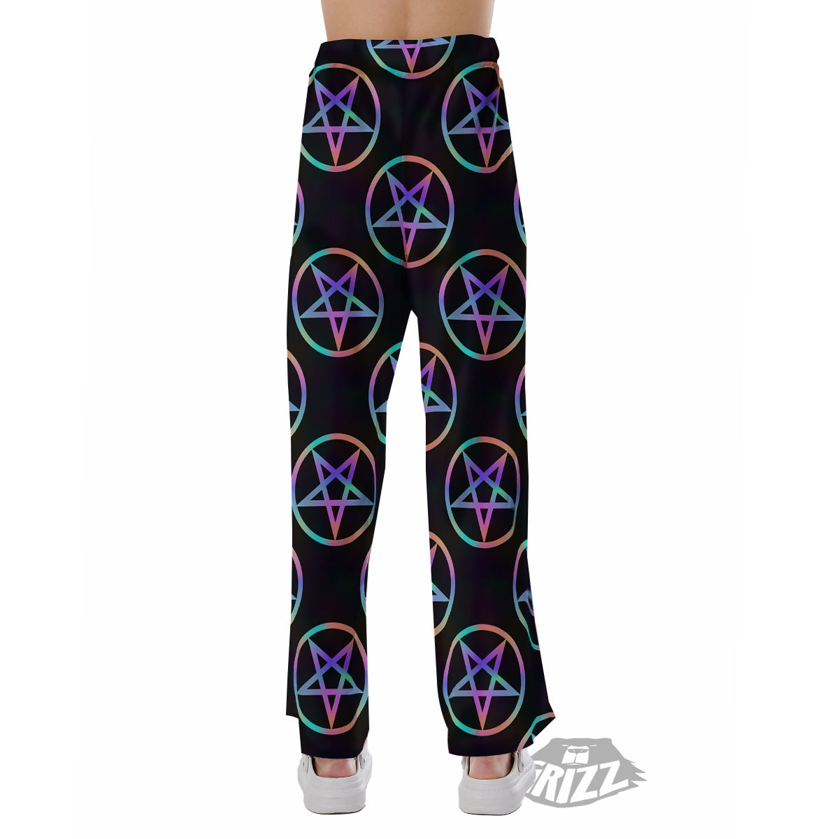 Pentagram Holographic Print Pattern Pajama Pants-grizzshop