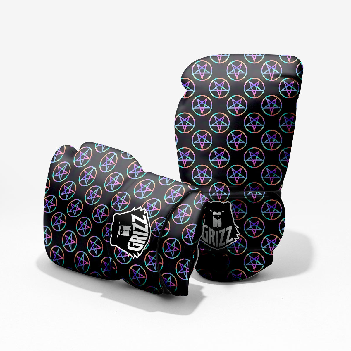 Pentagram Holographic Print Pattern Pro Boxing Glove