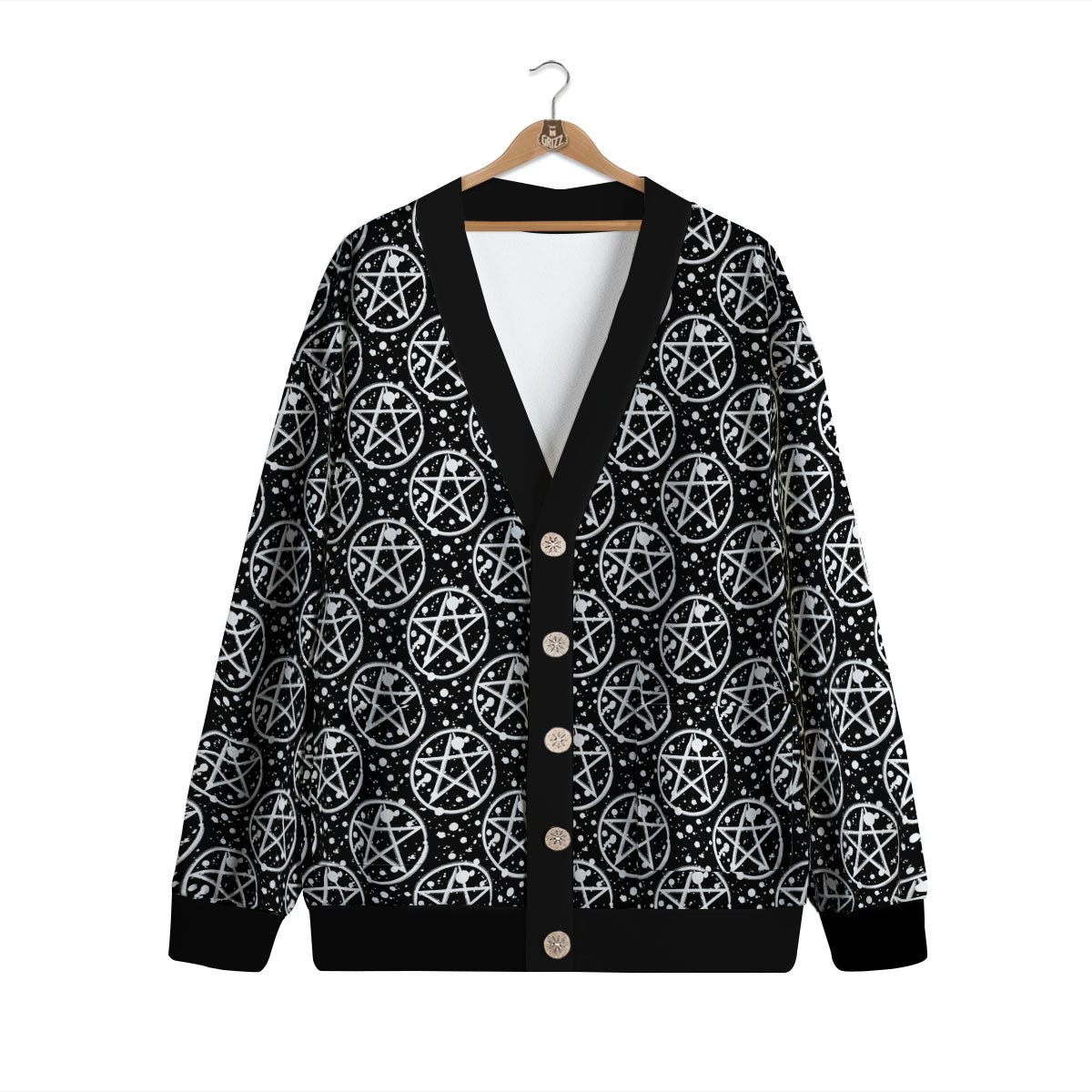 Pentagram Pentagram Magic Pattern Cardigan-grizzshop