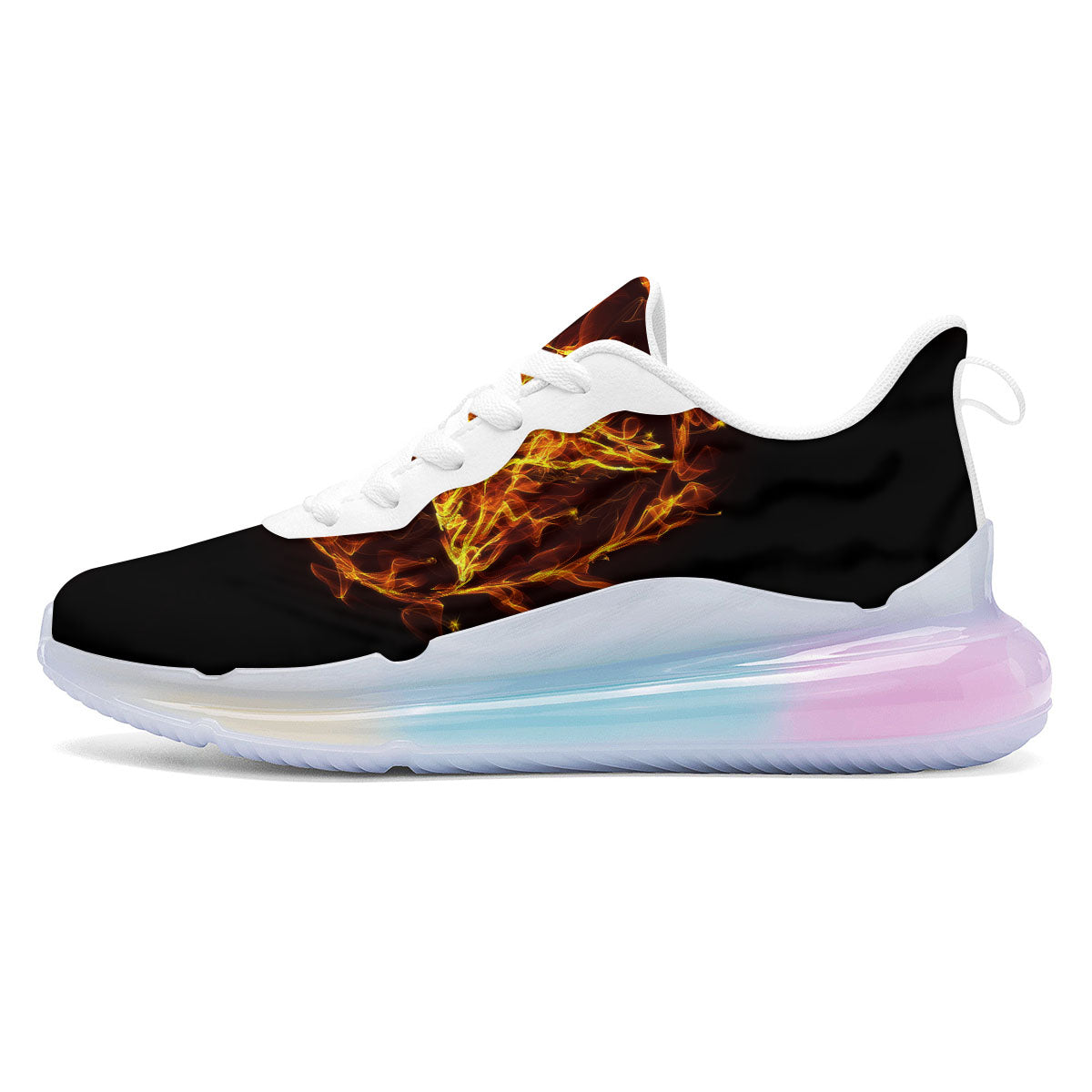 Pentagram Satanic Flame Print Running Sneakers-grizzshop