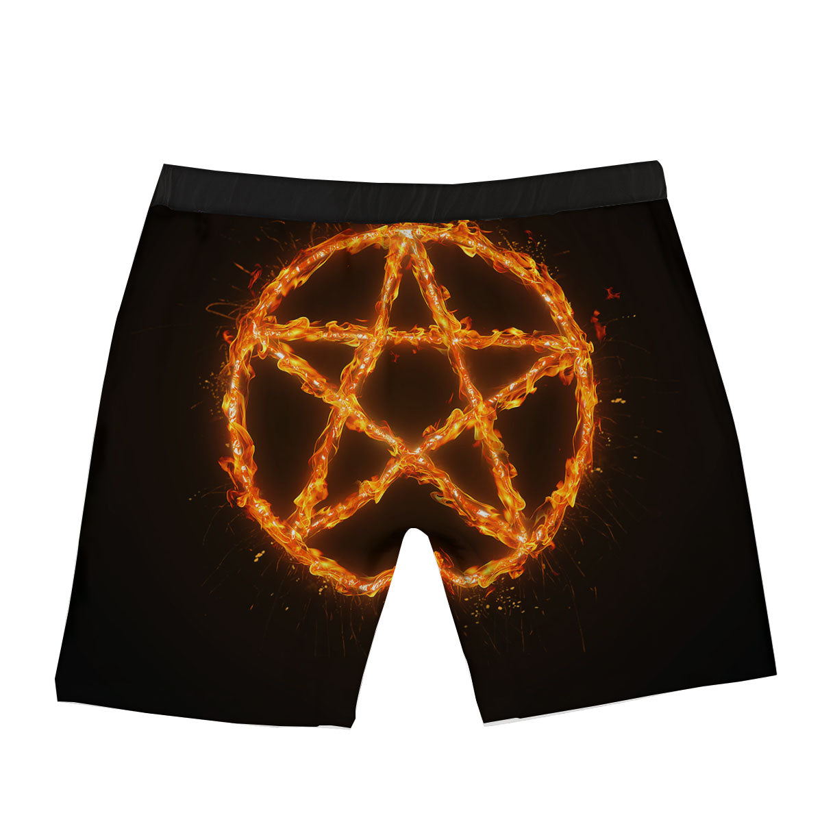 Pentagram Symbol Flaming Print Boxer Briefs-grizzshop