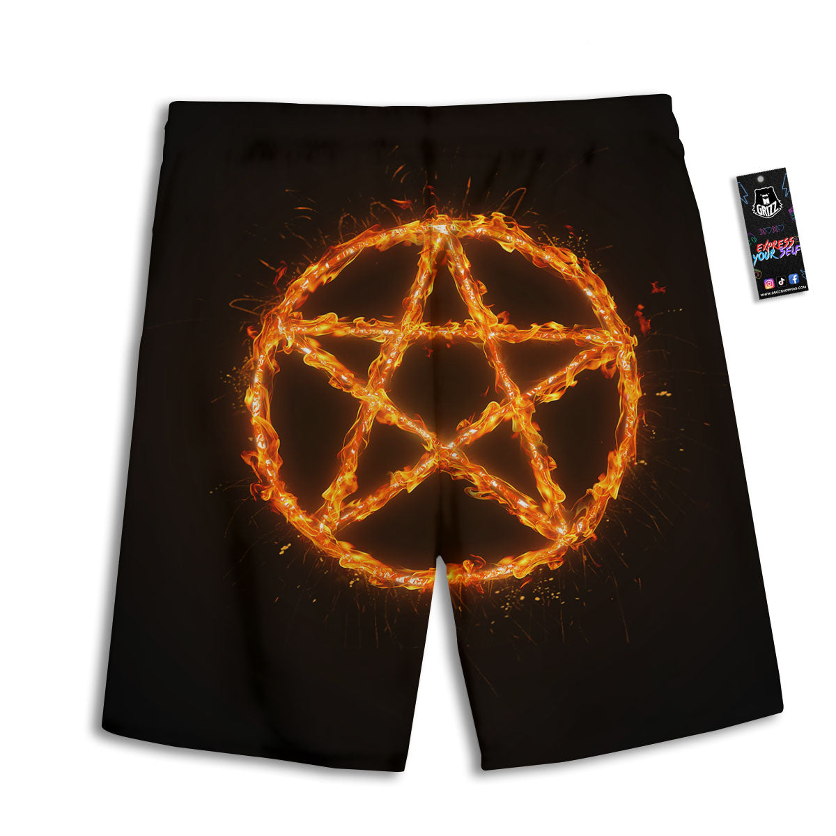 Plumeria Monochrome Print Pattern Men's Athletic Shorts
