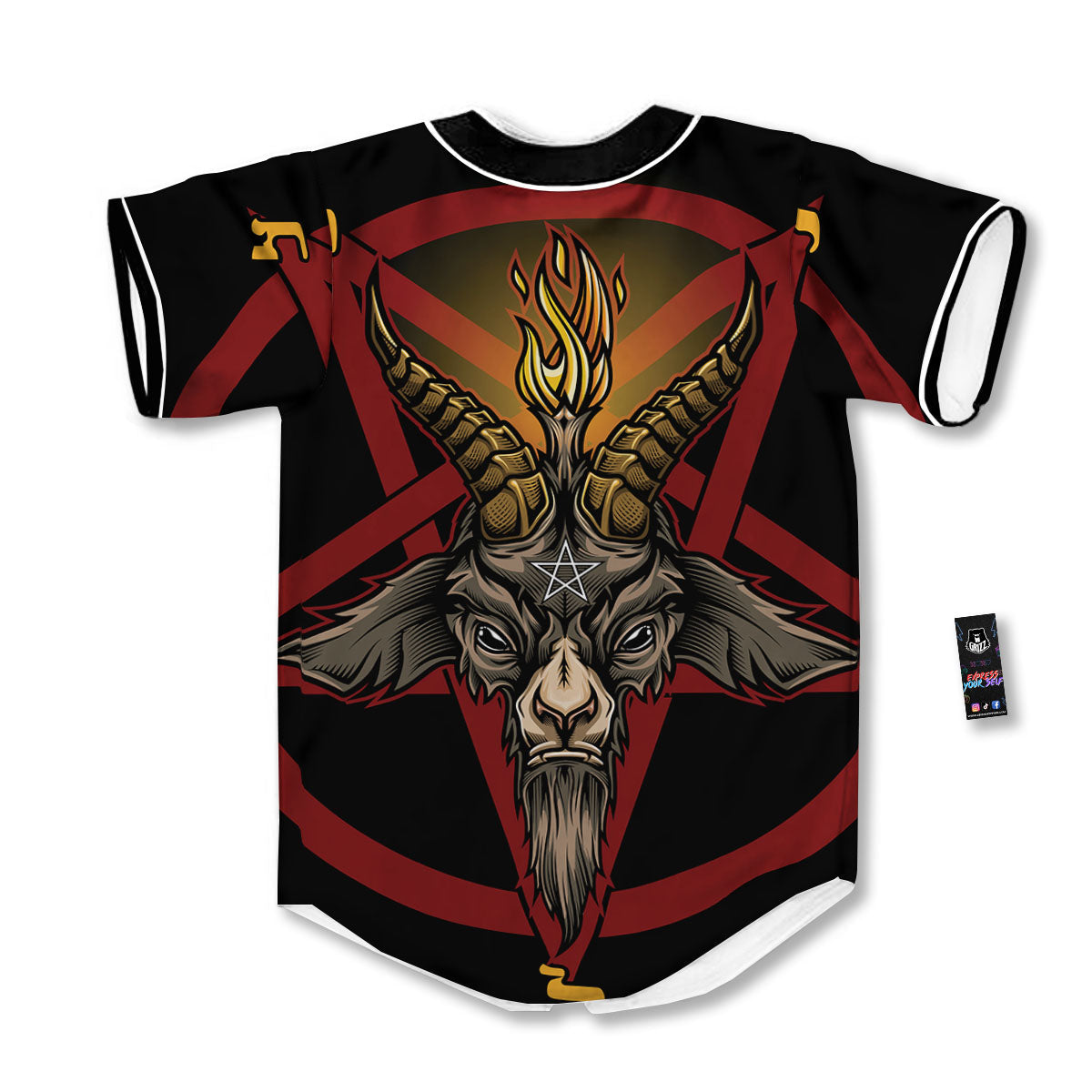 Pentagram Symbol Magic Print Baseball Jersey-grizzshop