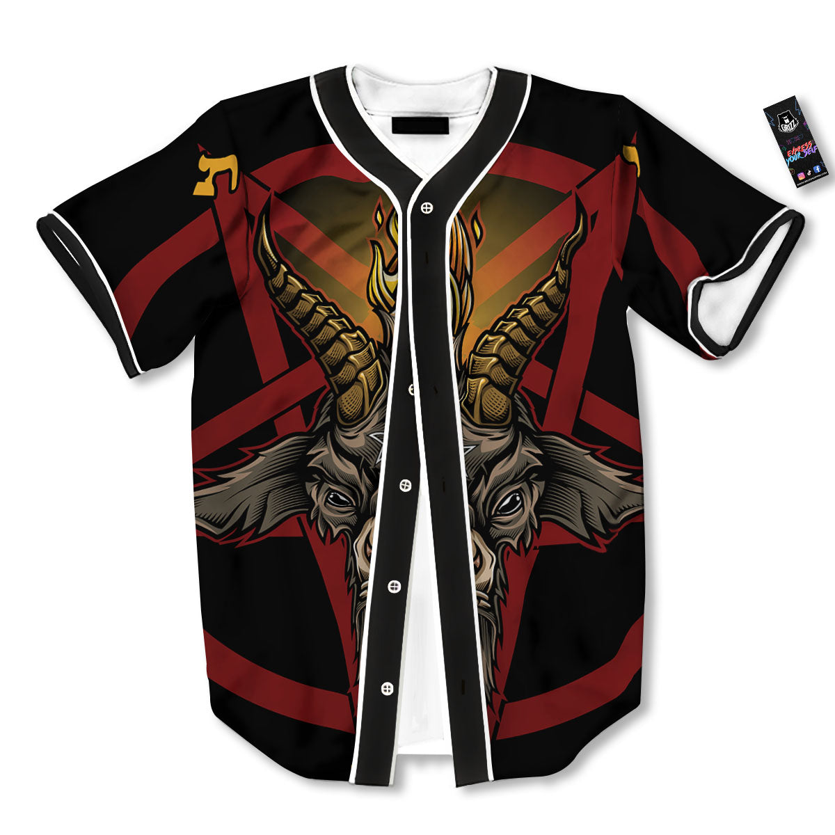 Pentagram Symbol Magic Print Baseball Jersey-grizzshop