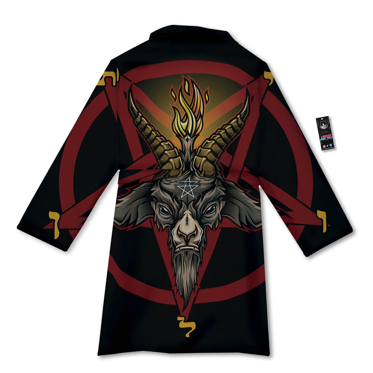 Pentagram Symbol Magic Print Bathrobe-grizzshop