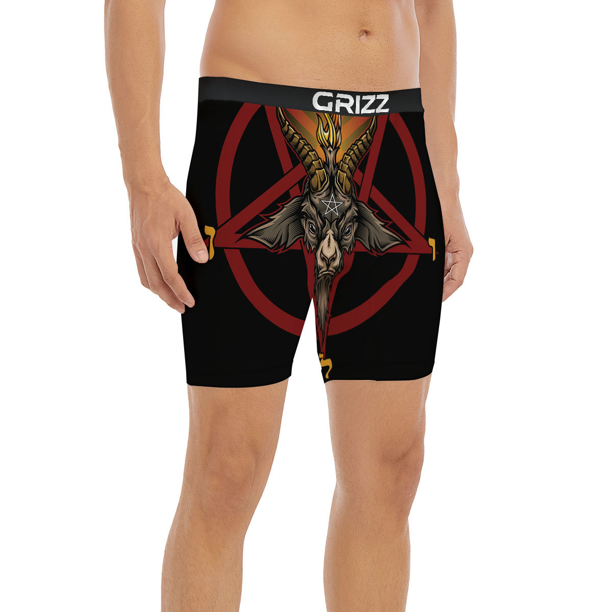 Pentagram Symbol Magic Print Boxer Briefs-grizzshop