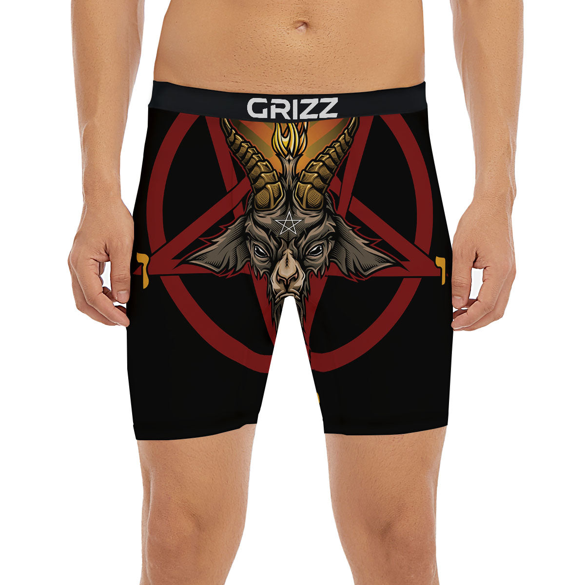 Pentagram Symbol Magic Print Boxer Briefs-grizzshop