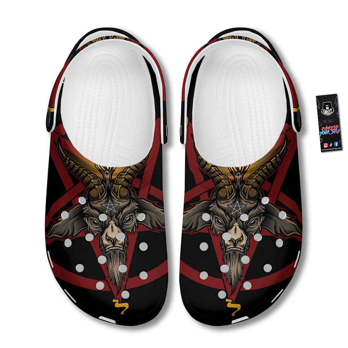 Pentagram Symbol Magic Print Clog-grizzshop