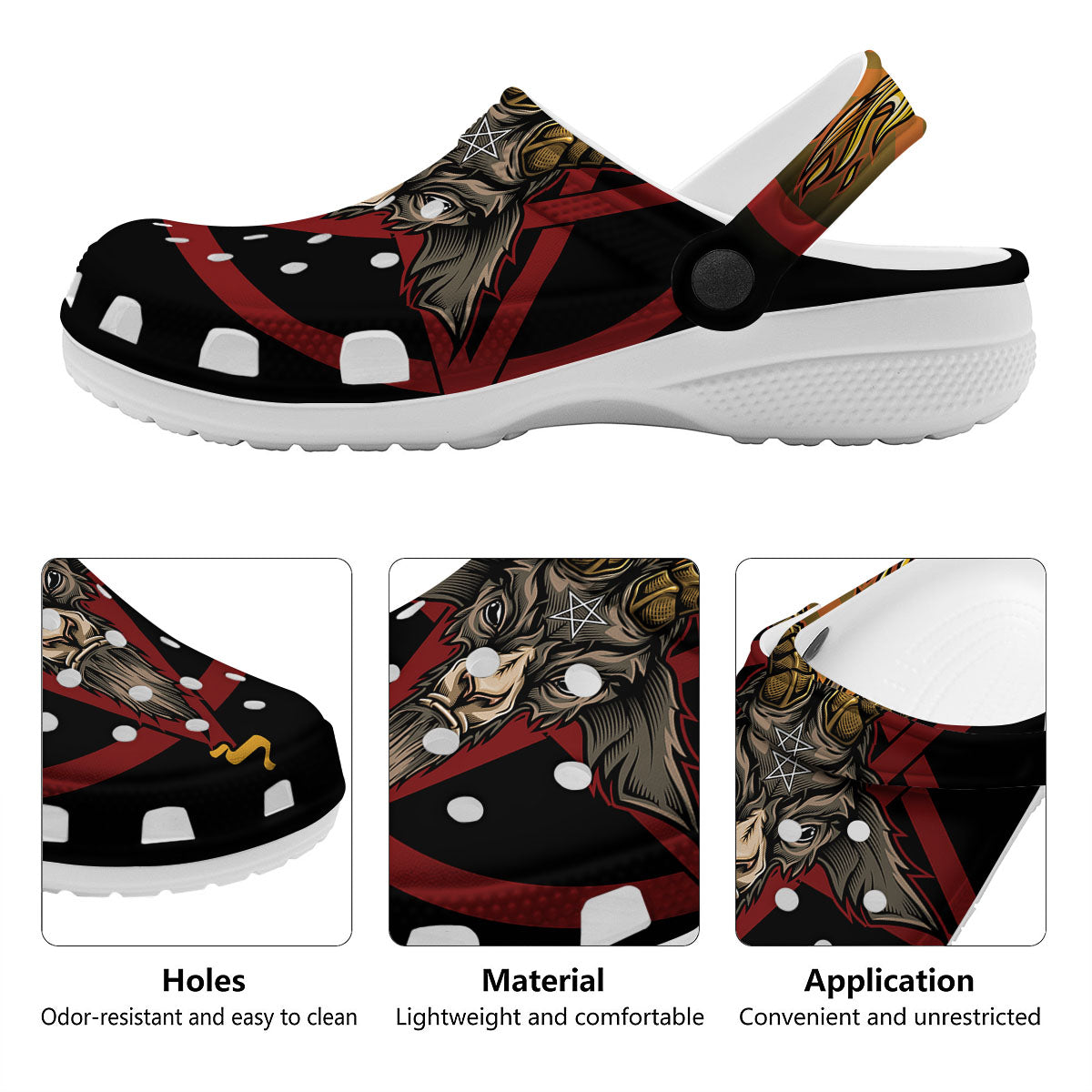 Pentagram Symbol Magic Print Clog-grizzshop