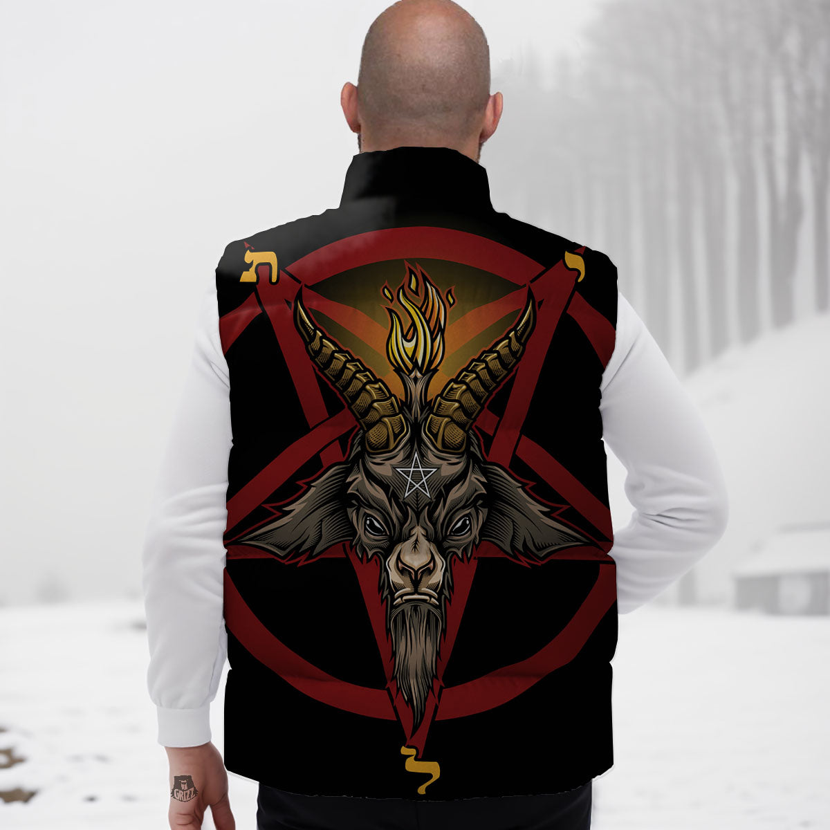Pentagram Symbol Magic Print Down Vest