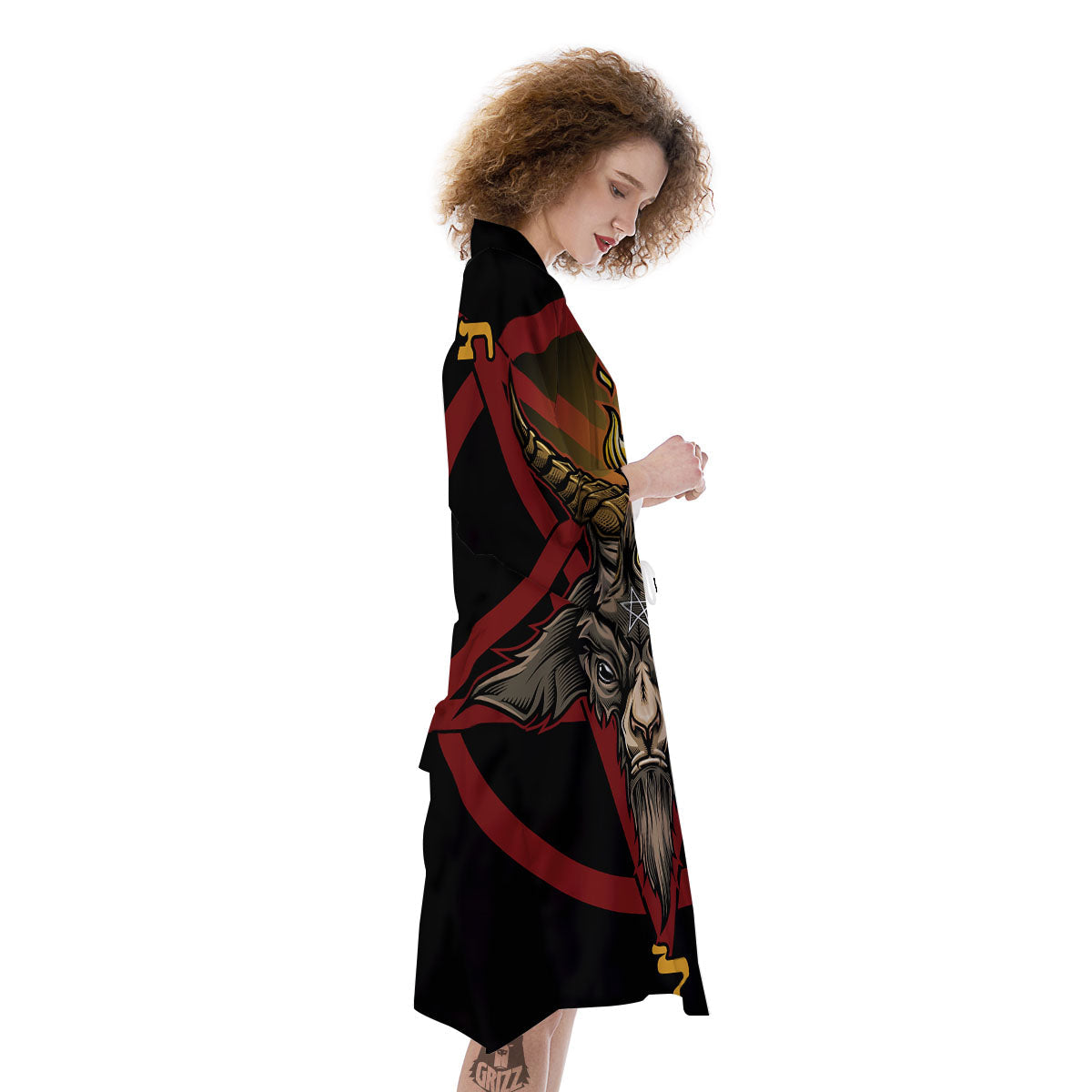 Pentagram Symbol Magic Print Kimono-grizzshop