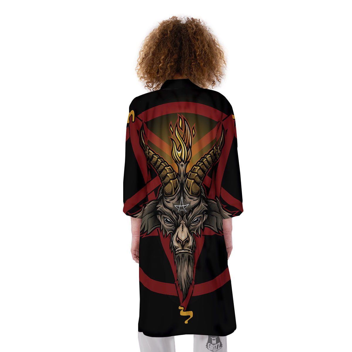 Pentagram Symbol Magic Print Kimono-grizzshop