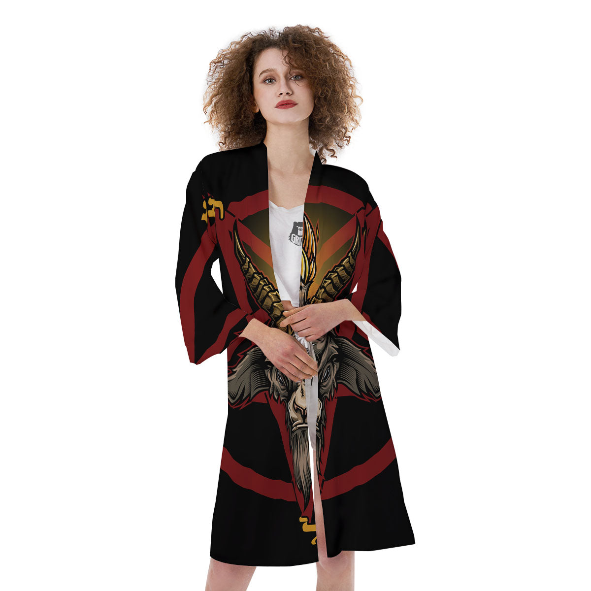 Pentagram Symbol Magic Print Kimono-grizzshop