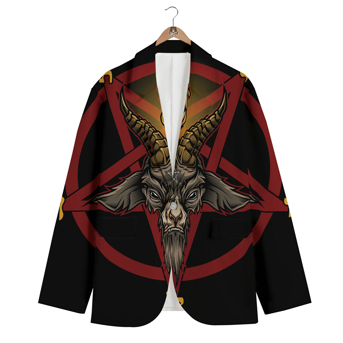 Pentagram Symbol Magic Print Men's Blazer-grizzshop