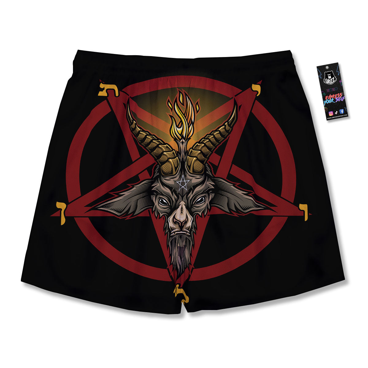 Pentagram Symbol Magic Print Men's Running Shorts-grizzshop