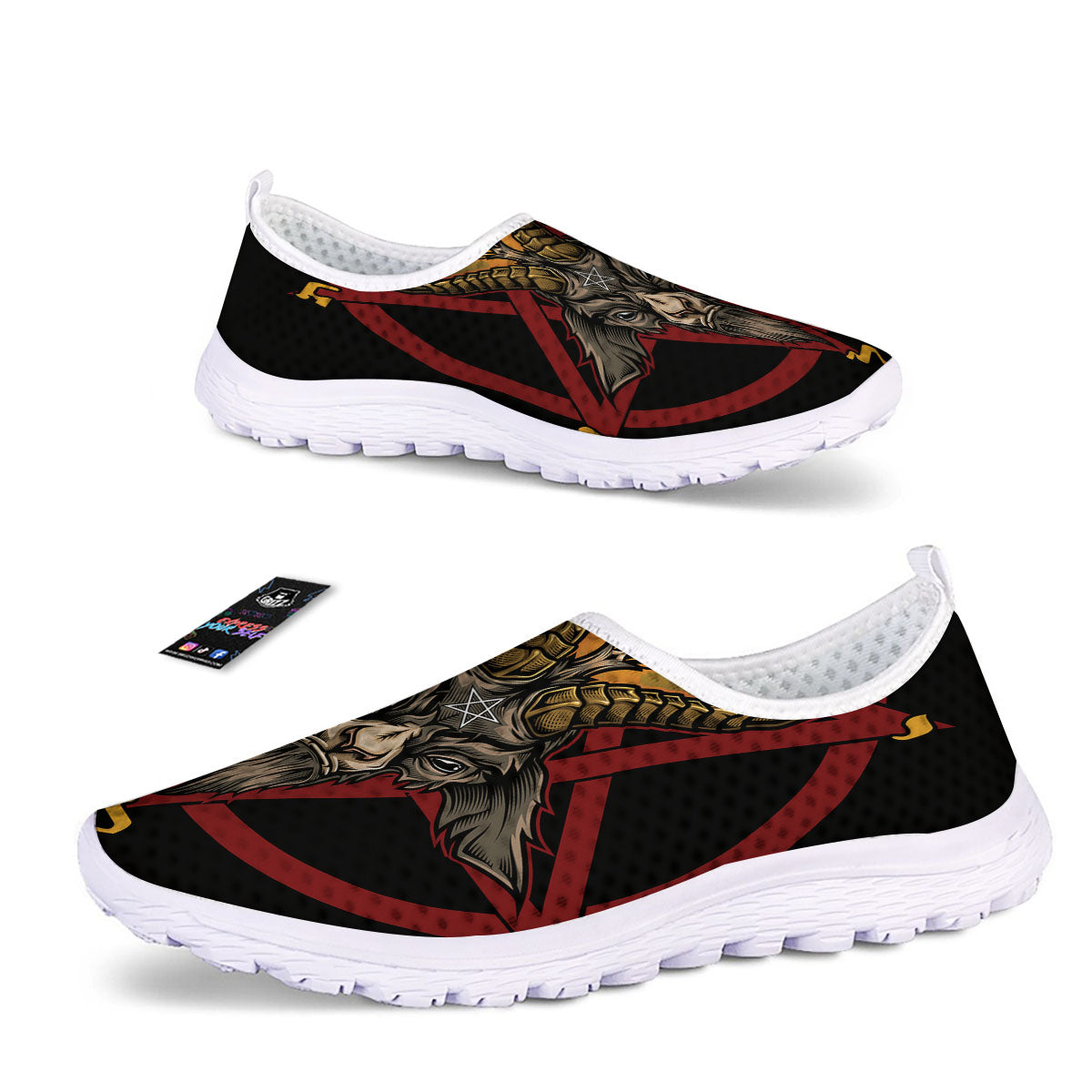 Pentagram Symbol Magic Print Nurse Shoes-grizzshop