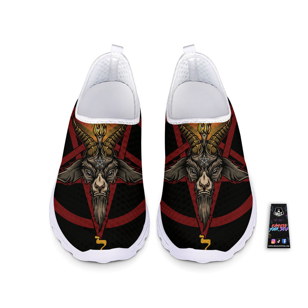 Pentagram Symbol Magic Print Nurse Shoes-grizzshop