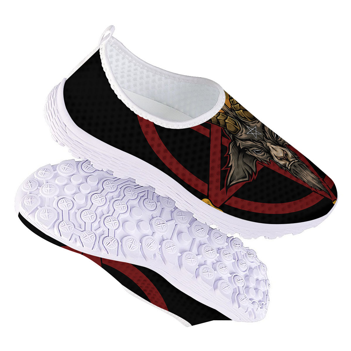 Pentagram Symbol Magic Print Nurse Shoes-grizzshop