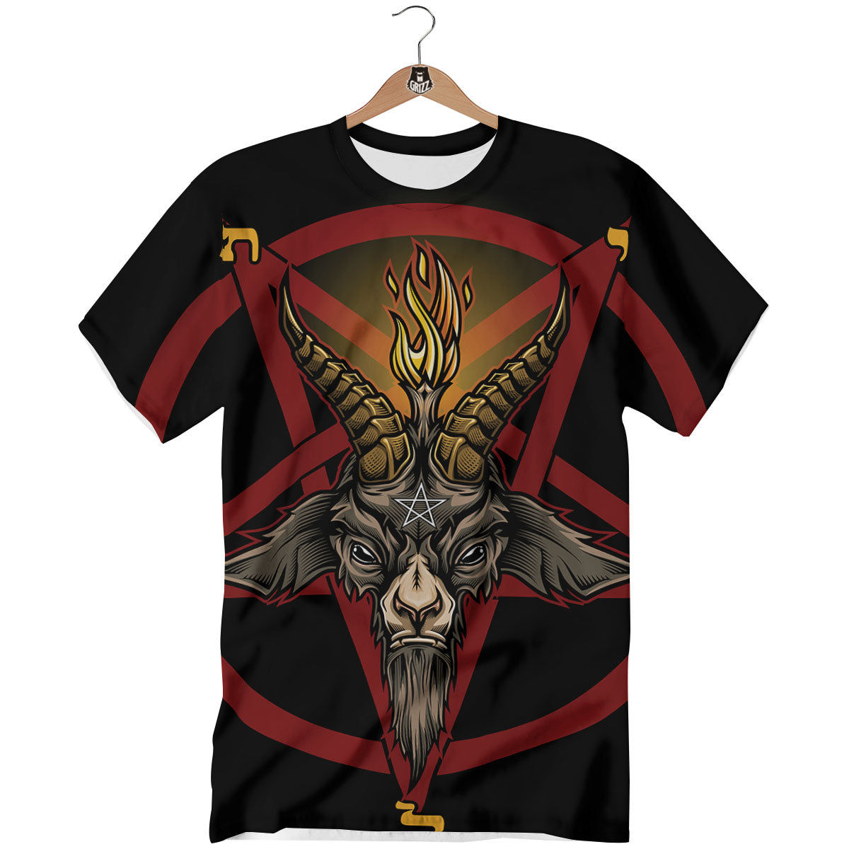 Pentagram Symbol Magic Print T-Shirt-grizzshop