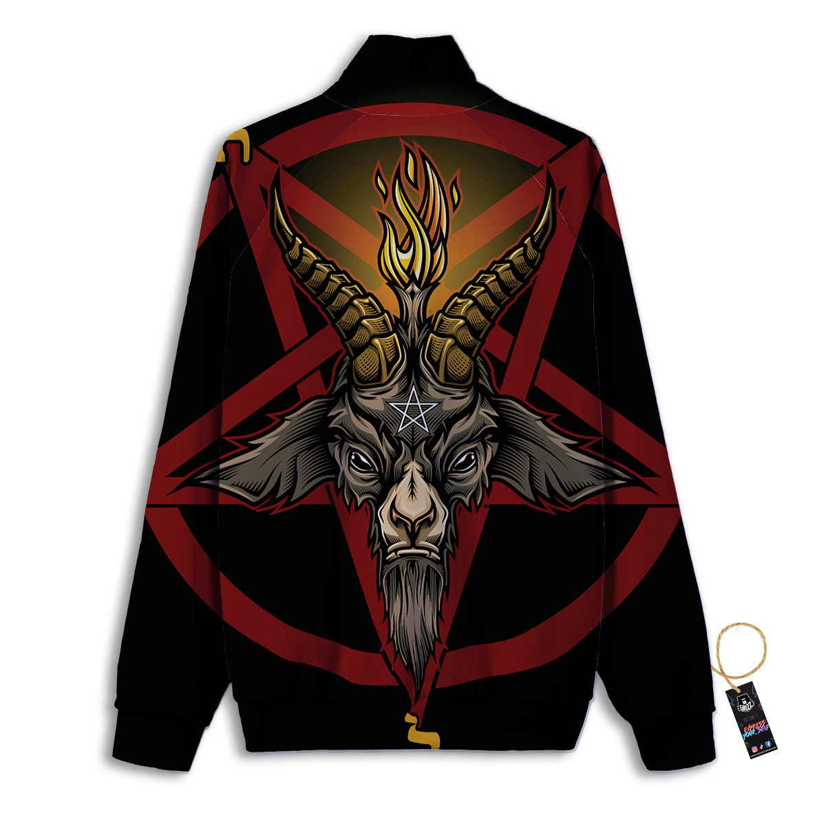 Pentagram Symbol Magic Print Track Jacket-grizzshop