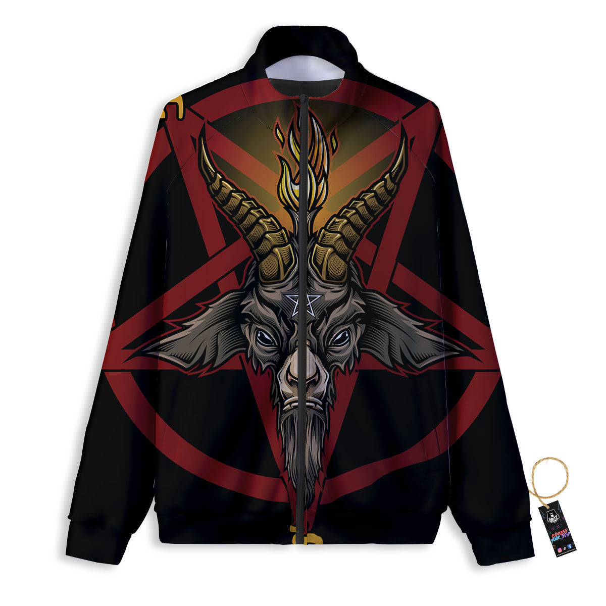 Pentagram Symbol Magic Print Track Jacket-grizzshop